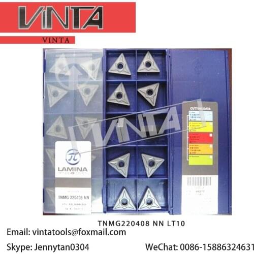 Free shipping 10pcs/lots TNMG220404 NN LT10 / TNMG220408 NN LT10 cnc carbide turning inserts lathe cutter cutting tool