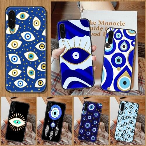 Nazar Boncuğu Evil eye Phone Case For Samsung Galaxy A 10 12 20E 21S 30 32 40 50 51 52 70 71 72 5 6 7 2016 2018 black tpu cover