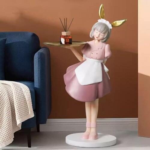 Decoration Nordic Creative Girl Large Floor Ornaments Home Decoration Accessories Modern Large indoor Statues And Sculptures