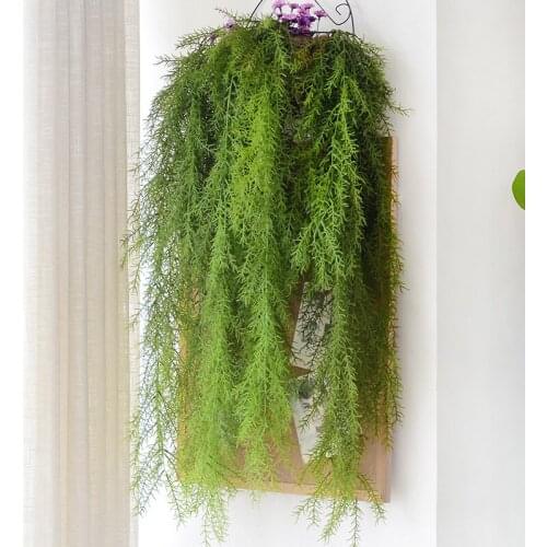 Long plastic rattan pine needle wall hanging home decoration fake flower wedding supplies balcony decor ivy