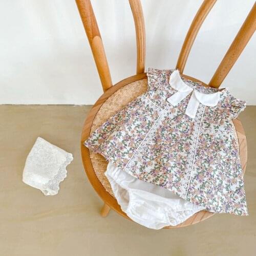 Summer New Kids Girls Floral Top + PP Pants