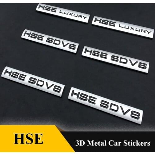 3D Metal HSE SDV6 SDV8 LUXURY Supercharged Emblem Sticker Auto Badge Car Styling For Land Range Rover SV Autobiograph Discovery