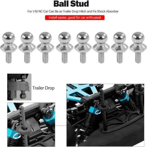 8PCS Metal Ball Stud For RC Car Trailer Drop Hitch and Fix Shock Absorber