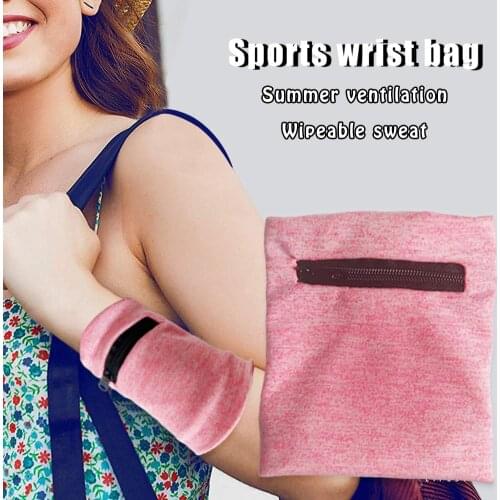 Multi-function Wrist Bag Change Key Bag Summer Breathable Sweat-absorbent Fabric Absorbent Towel Wallet Wristband With Zipper Fo
