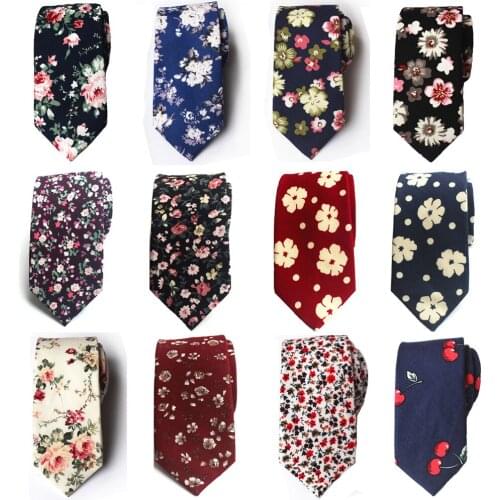 Mens Floral Paisley Cotton Skinny 6cm Necktie Party High Quality Tie BWTHZ0224