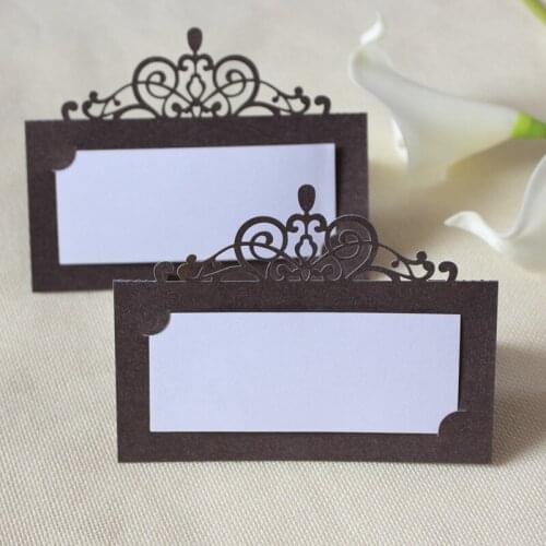 Elegant table card flower laser cut design multi colors personalized printing