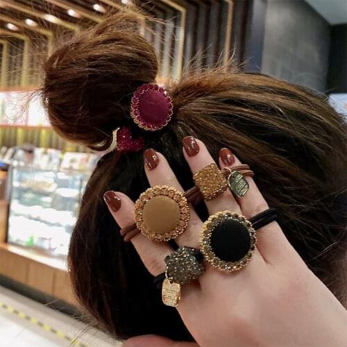 South Koreas new princess hair rope inlaid rhinestone rubber band hair tie scrunchies hair accessories for girls