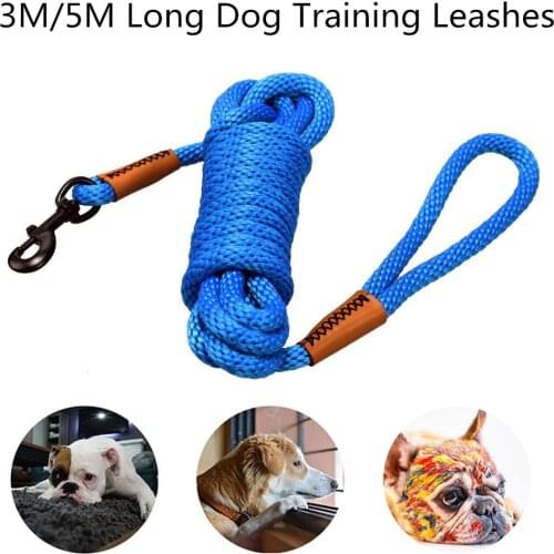 Dog Leash Large Rope Durable Dog Leash Walking Big Dog Collar Strengthen Traction Harness Round Nylon Medium Pet Dog Lead