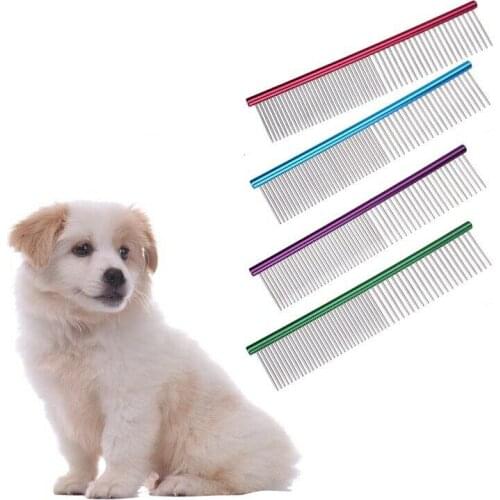 Pet Dog Cat Metal Double Row Teeth Grooming Hair Comb Brush Fur Rake Tool