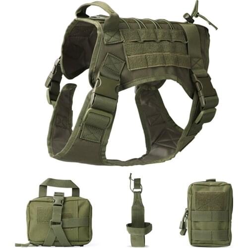 Tactical K9 Dog Vest Harness Plate Carrier Load Jacket Training Military Hunting Nylon Molle Dog Vest M L XL