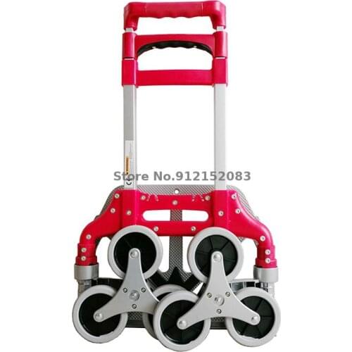 Six-wheeled Stair Climbing Trolley Household Luggage Cart Shopping Grocery Cart Folding Portable Up And Down Artifact Handling T