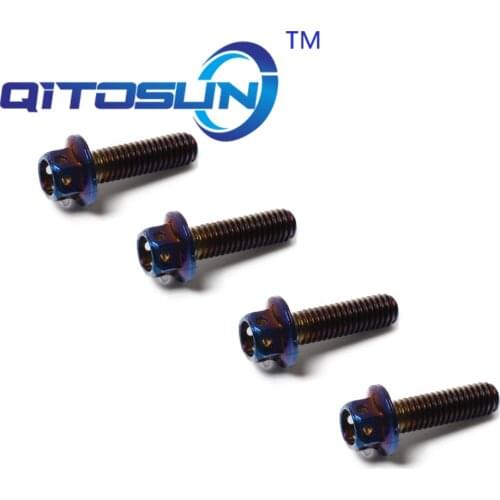 Titanium alloy inner and outer hexagonal burning blue screw M6M8x15mm-90mm motorcycle brake caliper fixing screw 1PCS