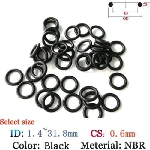 CS0.6 ID1.4-16.0mm Fluoro Rubber O-Ring Washer Seals Plastic gasket Silicone ring film oil and water seal gasket NBR material