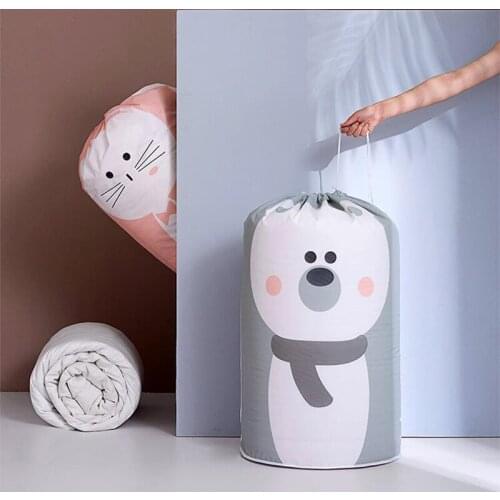 Cartoon beam mouth moisture-proof quilt bag waterproof sub-storage large clothes organizer duffel bag packing bag dust bag