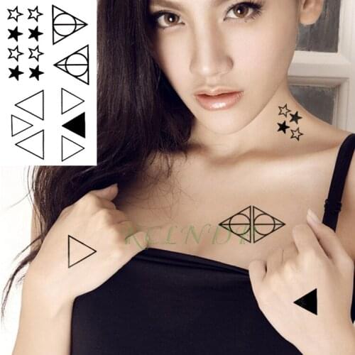 Waterproof Temporary Tattoo Sticker triangle stars Fake Tatto Flash Tatoo Tatouage Wrist Foot Hand For Girl Women female Men