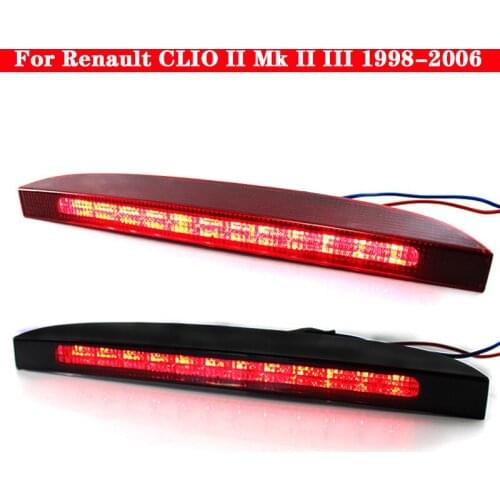 Rear High Mount Third Stop Brake Light Red/Black LED 3rd Tail Light Lamp For Renault CLIO II Mk II III 1998-2006 7700410753