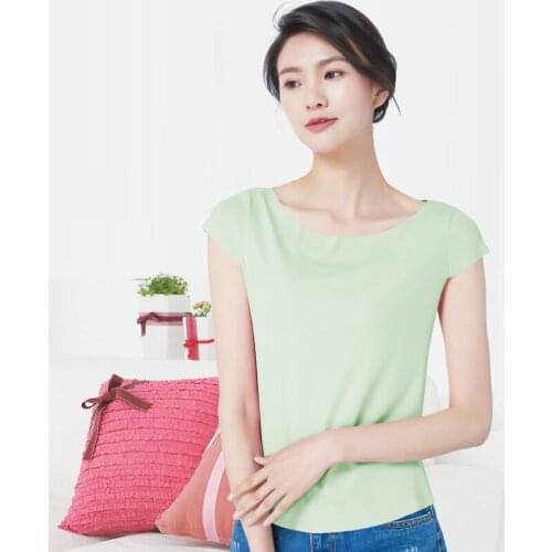 2020 New Plus High Elastic short sleeve Women Tee shirts Tops Female solid thread T shirt For Women Clothing