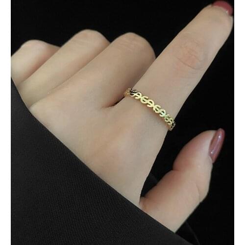 Womens Ring Stainless Steel Ins Fashion Female Gold Color Dollar Sign Finger Rings For Women Jewelry Wholesale Anillos Mujer
