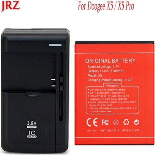 1LOT=2PCS 3100mah Battery For Doogee X5 X5 Pro X5S Batterie Bateria Accumulator AKKU PIL +1PC Universal Dock Charger