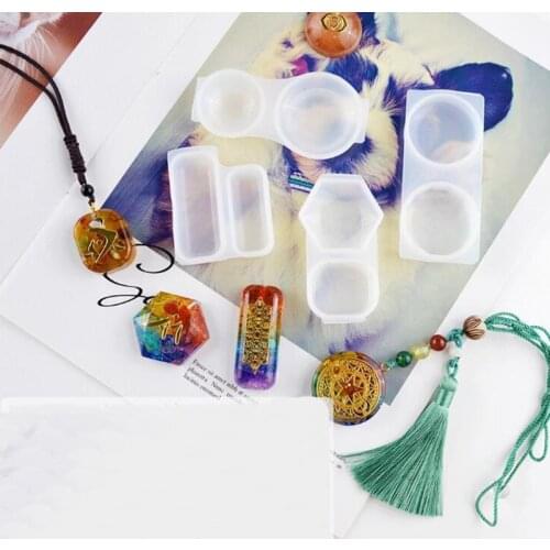 1PCS Pendant Transparent Silicone Mold DIY Crystal Epoxy Mould Long Strip Cut Round