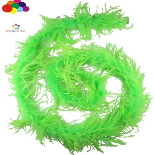 1pcs Luxury Ostrich Feather Boa 2 meter Long fruit green High Quality for diy Fluffy Costume Dress mask headdress