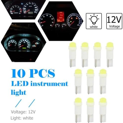 10pcs 12V T5 3D COB LED Wedge Bulbs for Car Interior Dashboard Instrument Cluster Panel Light Indicator Reading Lamp