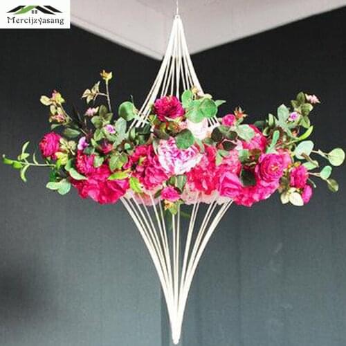2Pcs/Lot Flower Vases Floor Metal Vase Plant Dried Floral Holder Flower Pot Road Lead for Home/Wedding Corridor Decoration G149