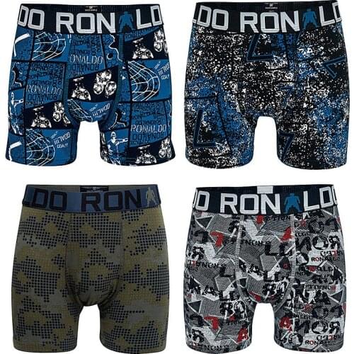 20 Pieces Boys Multipack Boxers Kids Super Football Star Print Trunks Teenage Underwear Student Cotton Pants Child Shorts 4-15Y