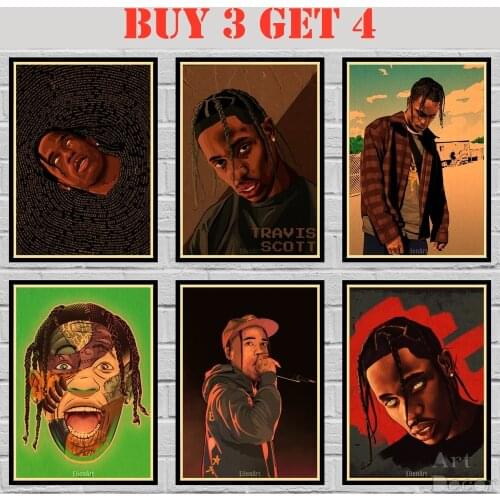 29 Designs Rapper Travis Scott Kraftpaper Poster Alternative Abstract Art Painting Funny Wall Sticker 42X30cm
