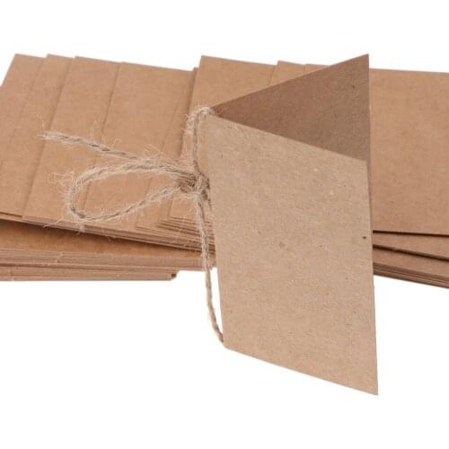 300pcs/Set Vintage Kraft Blank Place Name Card Wedding Table Card Twines Bow Brow Party Decoration and Supplies