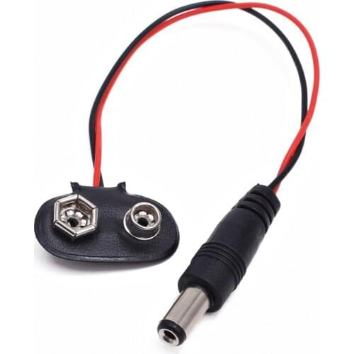 5pcs Experimental 9V Battery Snap Power Cable to DC 9V Clip Male Line Battery Adapter