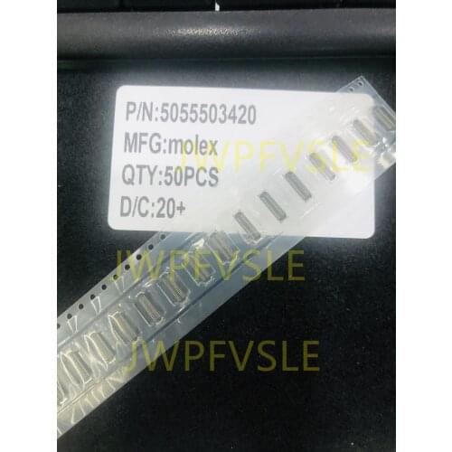 5055503420 34 Position Connector Receptacle, Center Strip Contacts Surface Mount Gold