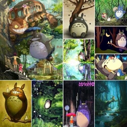 5D Diamond Painting My Neighbor Totoro Hayao Miyazaki Japan Anime Movie Full Drill Cross Stitch Diamond Mosaic Kids Handicraft