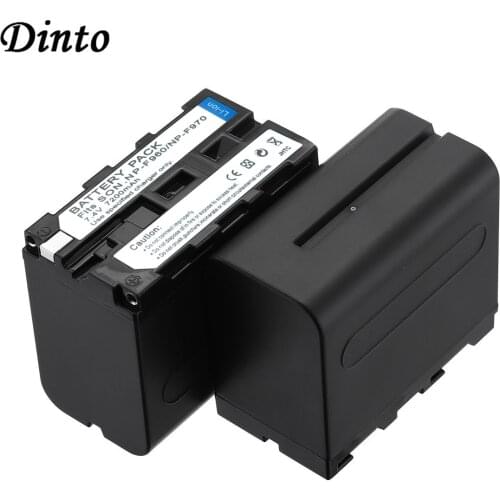 Dinto 2pcs 7200mAh NP-F950 F960 F970 F750 F750A F760 Camera Battery for Sony HVR-Z1C HDR-FX1E/FX7E/FX1000E DCR-VX2100E/AX2000E