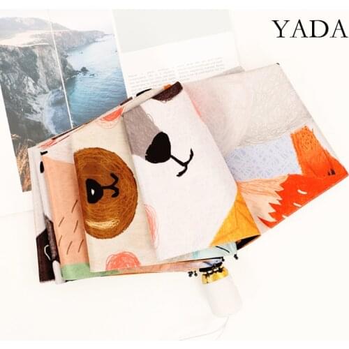 YADA Lovely Animal Cartoon Fox Pattern Automatic Umbrella Women UV Rainproof Umbrella Parasol Rain Sun Light Umbrellas YD200274