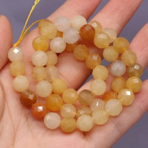8mm Natural Stone Loose Beads Austria Faceted Crystal Bead for Jewelry Making Women Necklace Bracelets Party Gifts