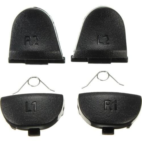 Black Replace Buttons R1 L1 R2 L2 Triggers for Dualshock 4 For PS4 Controller