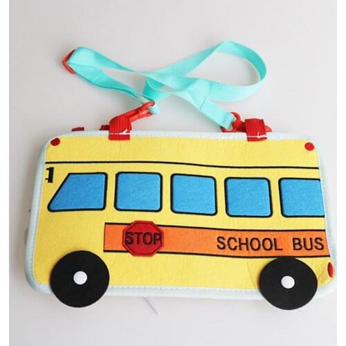 BABY MONTESSORI BUSY BOARD TOYS KIDS GIFT PRE-SCHOOL Button TOY SCHOOL BUS