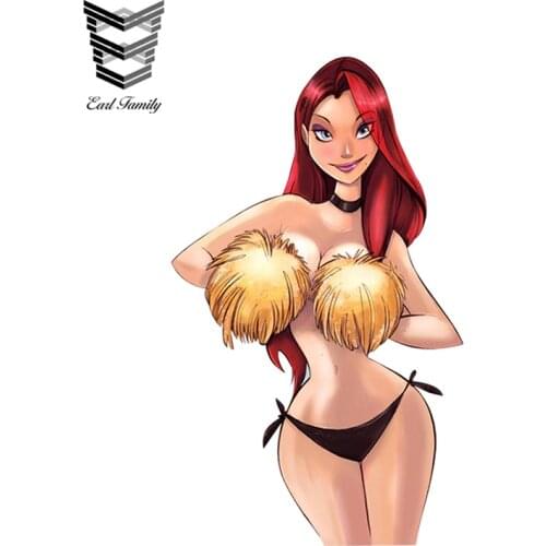 EARLFAMILY 13cm x 7.8cm Naughty and Nice Sexy Girl Decal 3D Cartoon Car Styling Bumper Window Decor Cheerleading Car Stickers