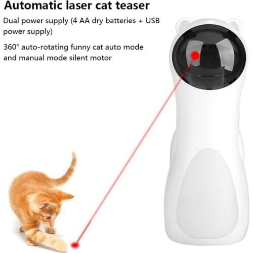 Electric Automatic Interactive Laser LED Pointer Cat Toy Catnip Laserpointer Kitten Pet Play Accessories Supply Product 2 Power