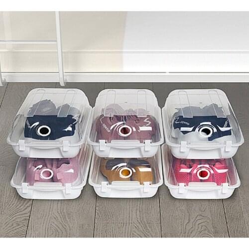 GY Dormitory Shoe Storage Fantastic Space-Saving Shoe Box Storage Box Transparent and Dustproof Plastic Bedroom Shoe Box
