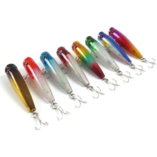 HiUmi 1pc 6.5CM 6.6G Popper Fishing Lures topwater pencil Lures isca artificial bait wobbler