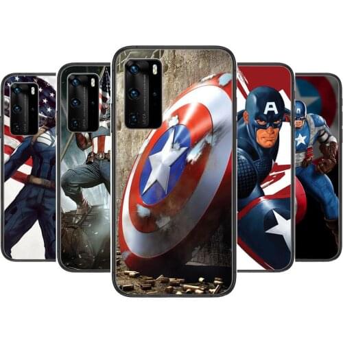 Captain America Clear Phone Case For Huawei Honor 20 10 9 8A 7 5T X Pro Lite 5G Black Etui Coque Hoesjes Comic Fash