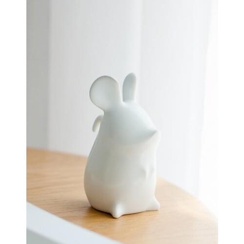 Ceramic Cute Black and White Little Mouse Creative Nordic Home Desktop Furnishings Ornaments