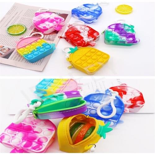 Mini Cute Silicone Pop Coin Purse Toddlers Wallet Push Bubble Popping Fidget Sensory Toys