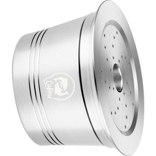 Reusable Coffee Pods, Latest Generation Stainless Steel Coffee Refillable Capsules for Caffitaly Series Machines Silver Lid