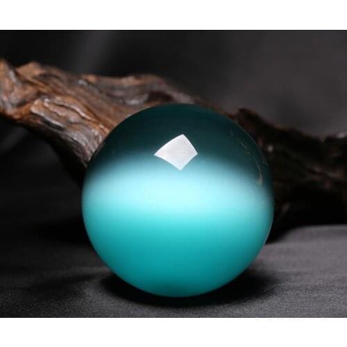 Natural Quartz blue Cat Eye Crystal Healing Ball Sphere 50MM + Stand