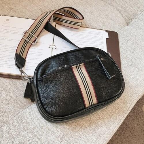 The New 100% cowhide Single zipper Women Messenger Bags Soft Women Crossbody Bag Designer Women Shoulder High Quality Female Bag