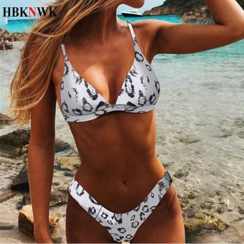2020 New Bikinis Sexy Leopard Print Swimsuit Women Two-piece Swimwear Summer Beach Swim Bathing suits Female Push Up Bikini Set