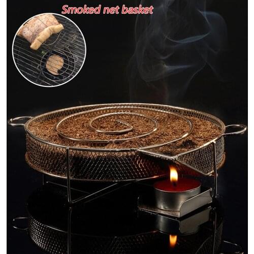 New Cold Smoke Generator For BBQ Grill Or Smoker Wood Dust Hot And Cold Smoking Salmon Meat Burn Cooking Stainless Bbq Tools